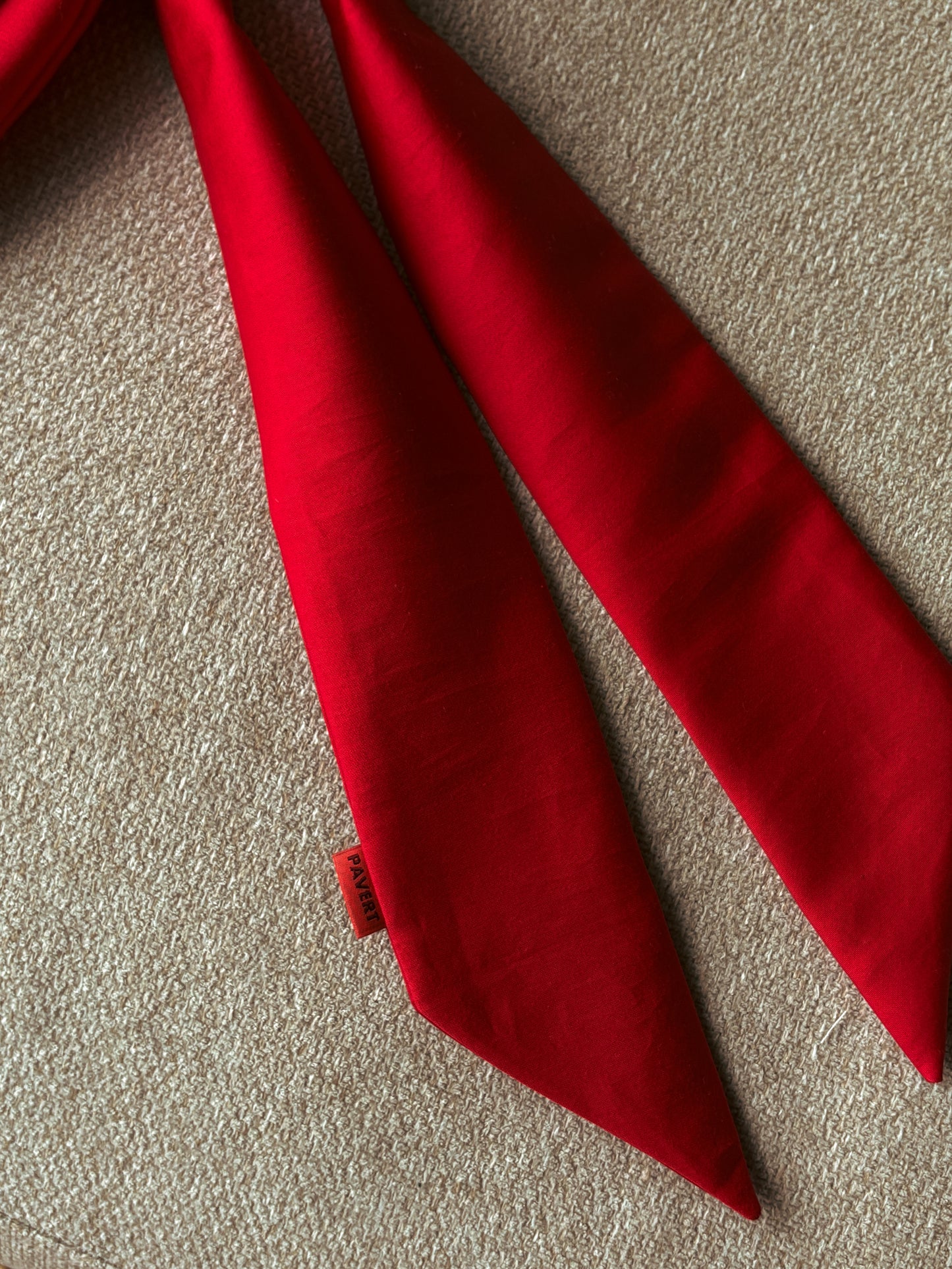 Red cotton satin bow