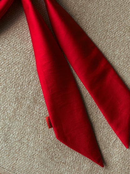 Red cotton satin bow
