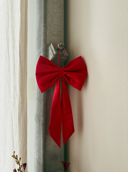 Red cotton satin bow