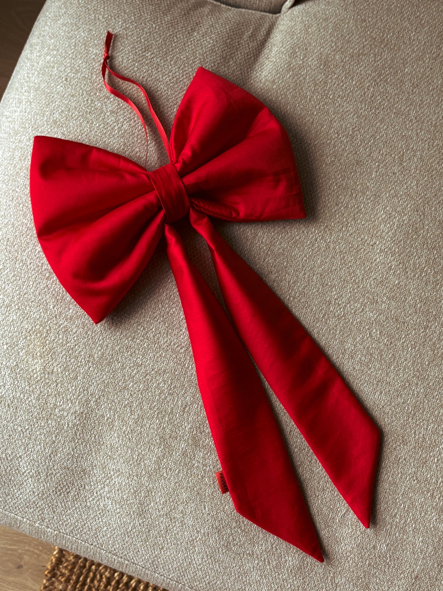 Red cotton satin bow