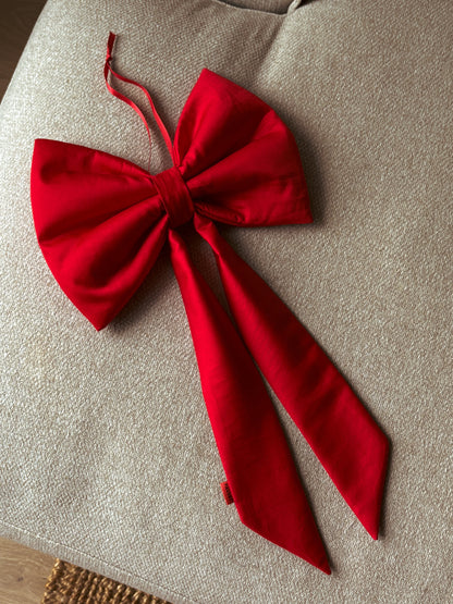 Red cotton satin bow
