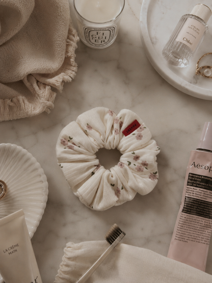 Limited Edition romantic cotton/bamboo scrunchie