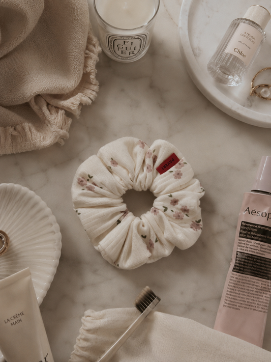 Limited Edition romantic cotton/bamboo scrunchie